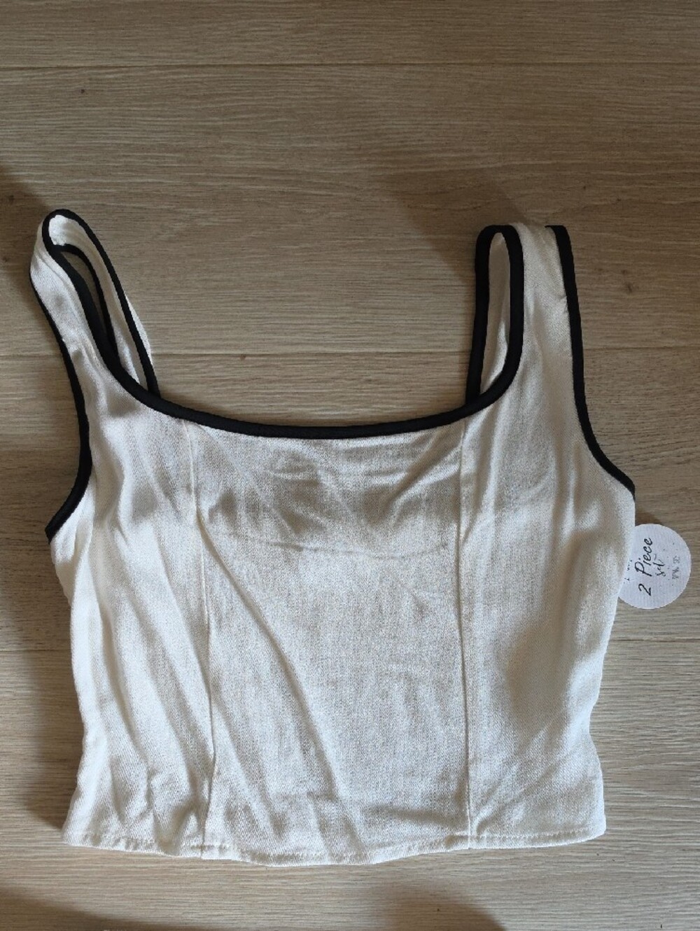 Sienna Sky Cream Tank & Short Sleep Set with Black Trim - Picture 4 of 11